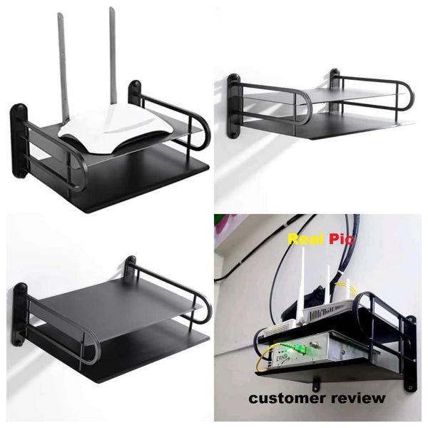 WIFI Router Stand Wall Mounted/ONU Stand/TV Box or Set Top Box Stand With Black Color. 