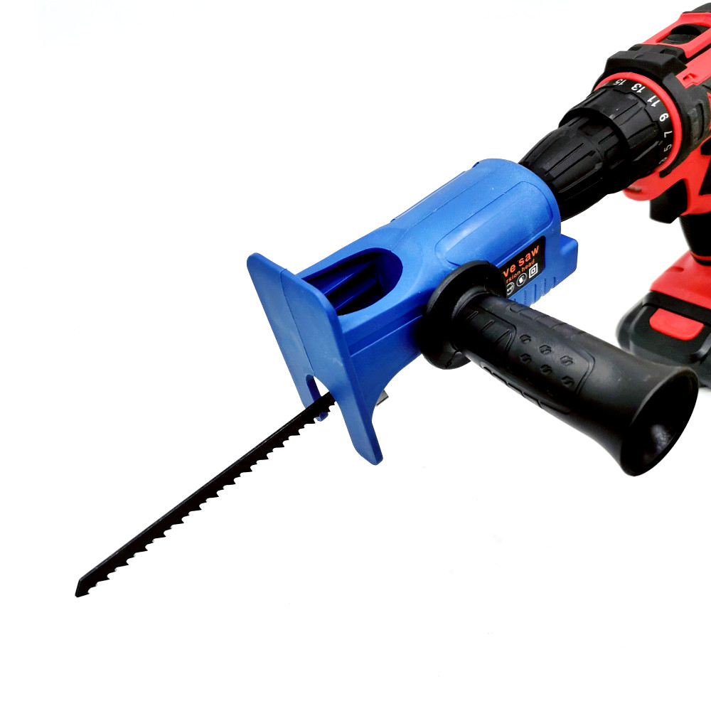 Portable Reciprocating Saw Adapter Electric Drill Modified Electric JigSaw Power Tool Wood Cutter Machine Attachment with Blades. 