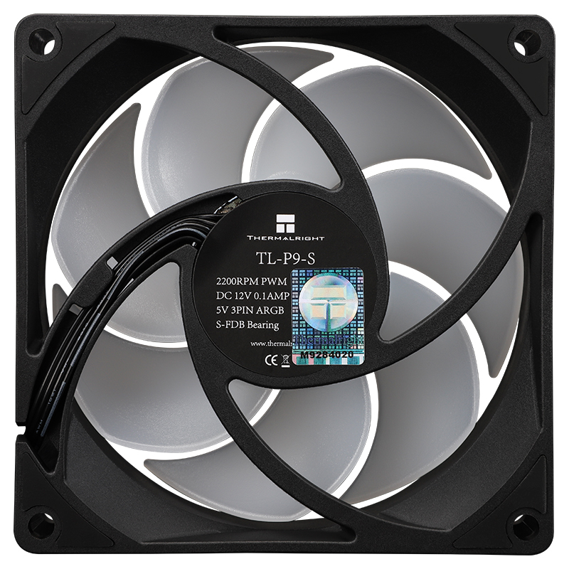 Thermalright TL-P9-S 9cm ARGB Case Fan 2200RPM 23dBA Low Noise Cooling Fan Supports PWM/ARGB Series Synchronous Control. 
