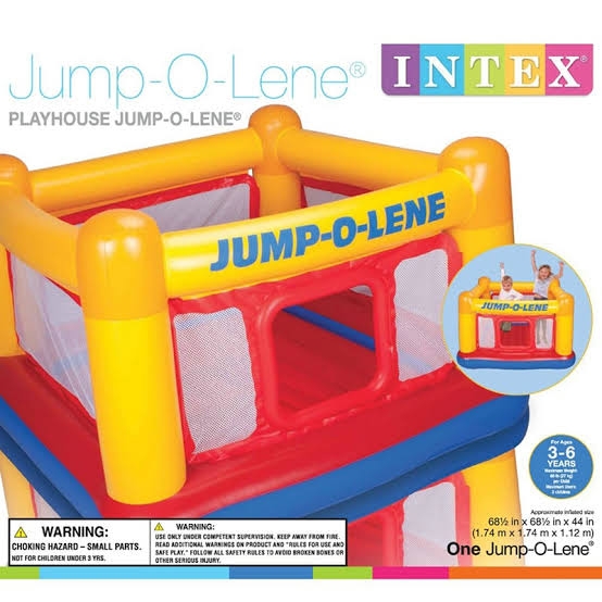 Intex Playhouse Jump-O-Lene Inflatable Bouncer With Electric Pump. 