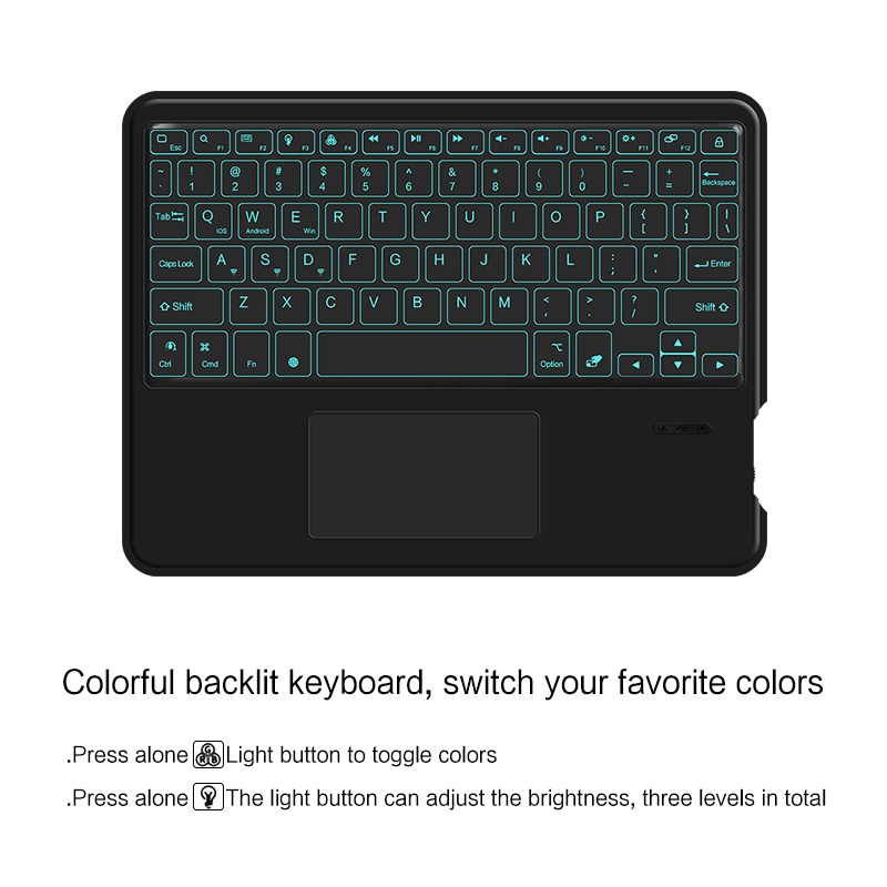 Deutsch Wireless Bluetooth Backlight Touchpad Keyboard For Phone iPad Tablet Laptop German keyboard For Android iOS Windows. 