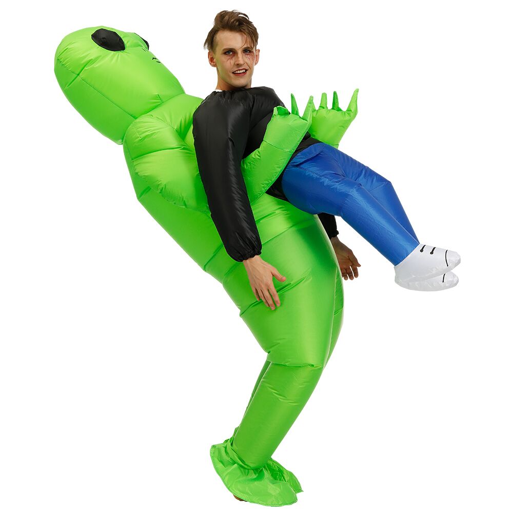 ET Alien inflatable suit Alien Monster Inflatable Costume Scary Green Alien Cosplay Costume For Adult  Party Festival Stage. 