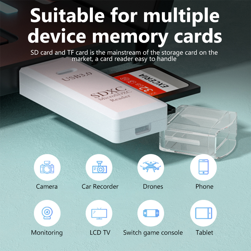 2 in 1 USB 3.0 Card Reader Micro sd card Reader usb adapter High Speed Cardreader TF Memory card For PC Laptop Accessories. 
