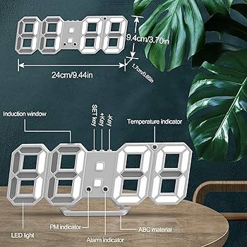 3D Digital Wall Clock LED Table Clock Time. 