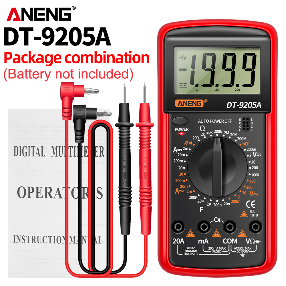 ANENG DT9205A Digital Profesional Multimeter AC/DC Transistor Voltage