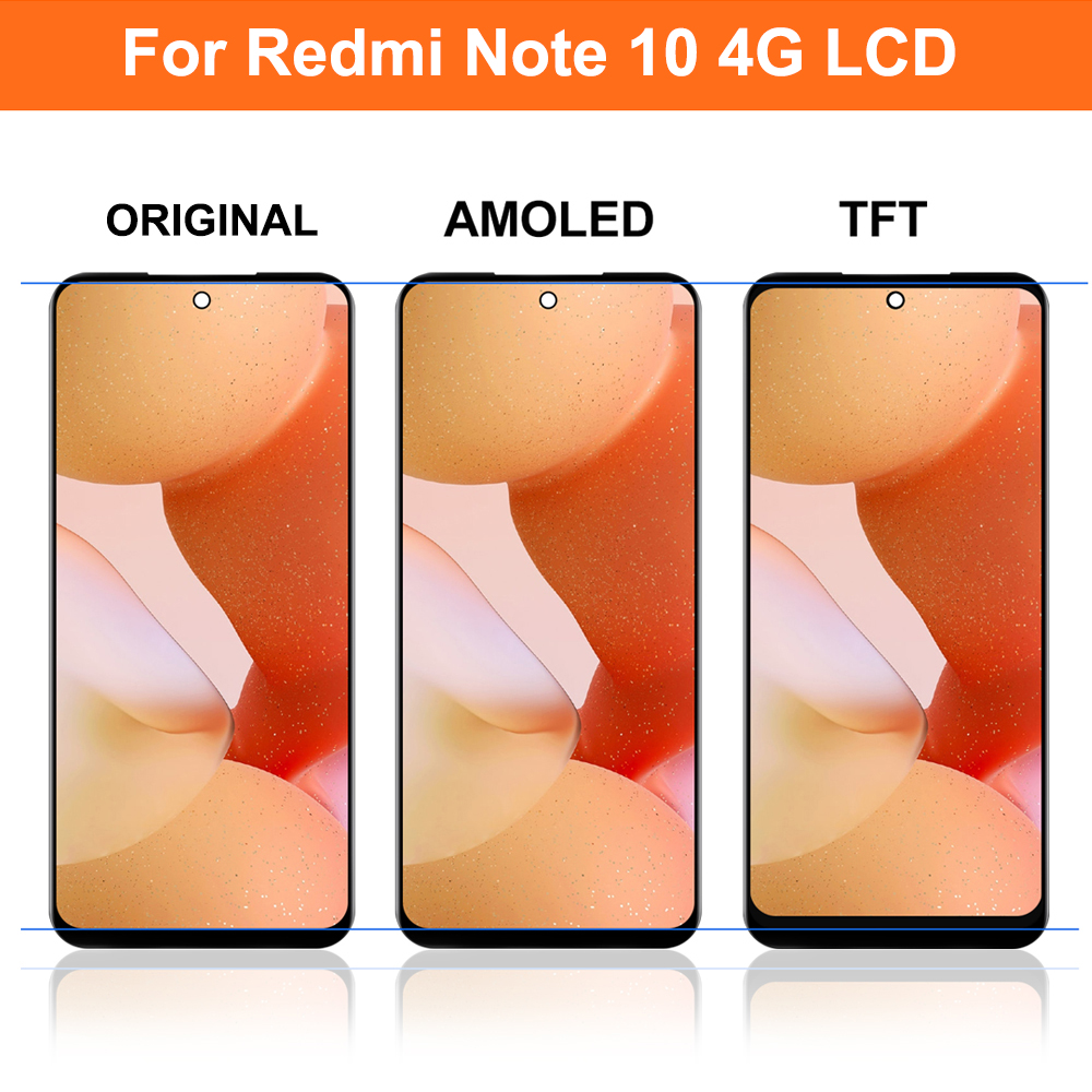 6.43'' Original For Xiaomi Redmi Note 10 4G M2101K7AI M2101K7AG LCD Display Touch Screen with Frame Digitizer For Redmi Note 10S. 