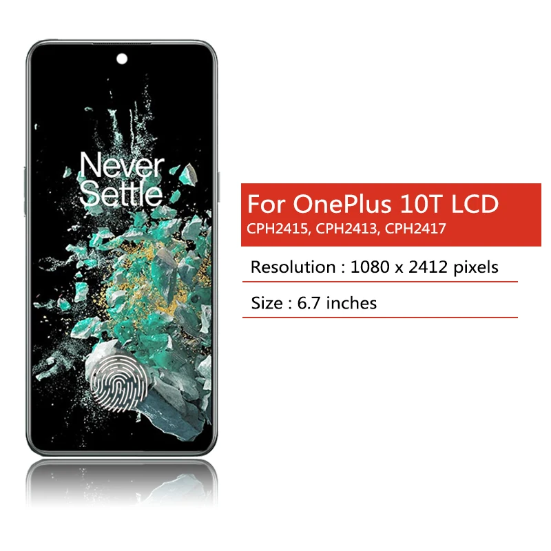 6.7" Original AMOLED For OnePlus 10T CPH2415 LCD Screen Display+Touch Panel Digitizer For OnePlus Ace Pro PGP110 LCD Frame. 