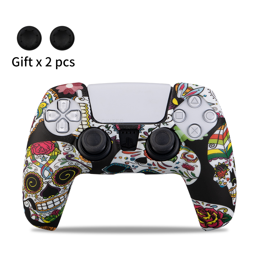 Silicone Protective Cover sleeve For PS5 Controller Accessories Rubber Case For PS5 Slim Gamepad Joysticks Thumb Grips Caps. 