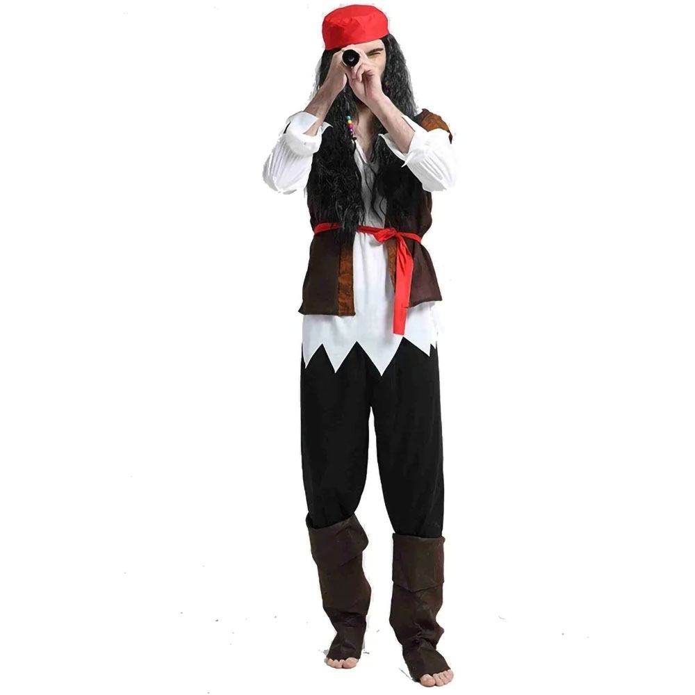Pirate Cosplay Carnival Halloween Caribbean Pirates Couple Costume Captain Huntress Clubwear Play Suit Cosplay Fancy Party Dress. 