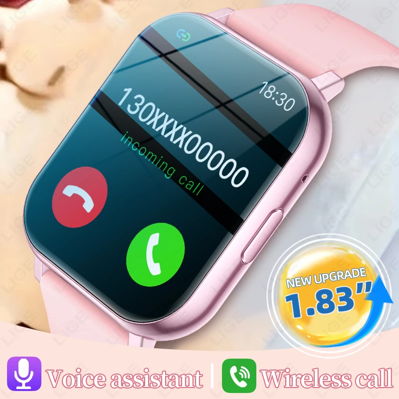 LIGE 2026 New Smart Watch Women Men Bluetooth Talking Blood Oxygen Heart Rate Monitoring Smart Watch For Women Men Holiday