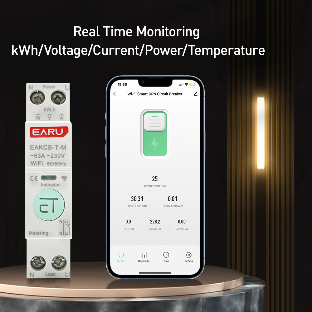 Zigbee TUYA WiFi Smart Circuit Breaker Over Current Under Voltage Protection Power Metering 1-63A Wireless Remote Control Switch. 