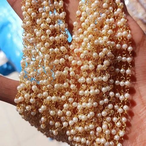 12-Piece Golden Pearl Chain for Jewelry Making Accessories. 