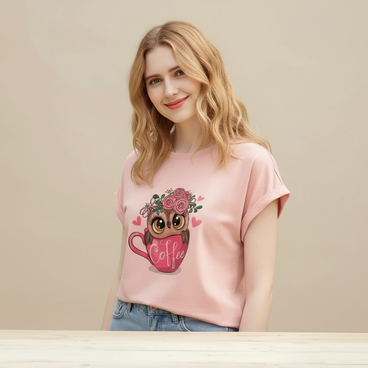 Half Sleeve Chinese Microfibre Jersey Printed Thin T Shirt for Women and Girls Lightweight Casual Wear