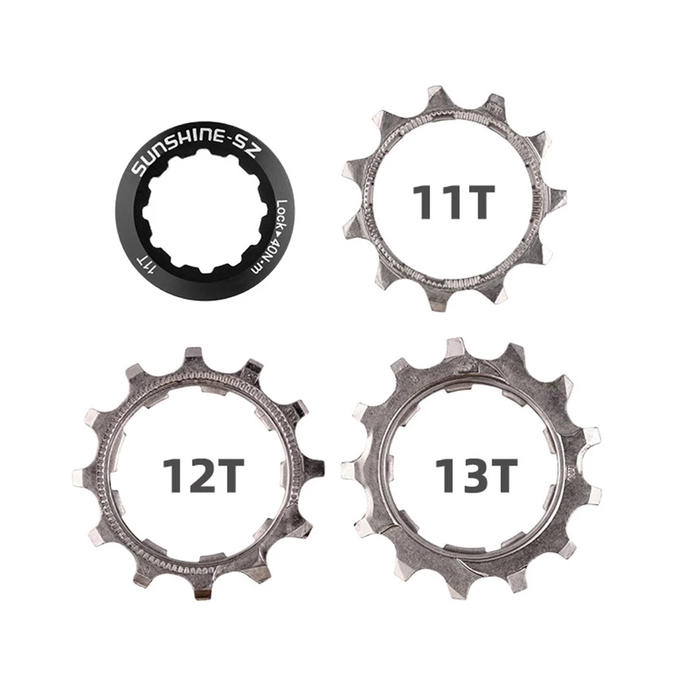 SUNSHINE Cassette Bicycle Ratchet Cog 11 12 13T Sprocket 12 8 9 11 Speed Pinion Bike 10v Cogset Single Speed Freewheel Adapter. 