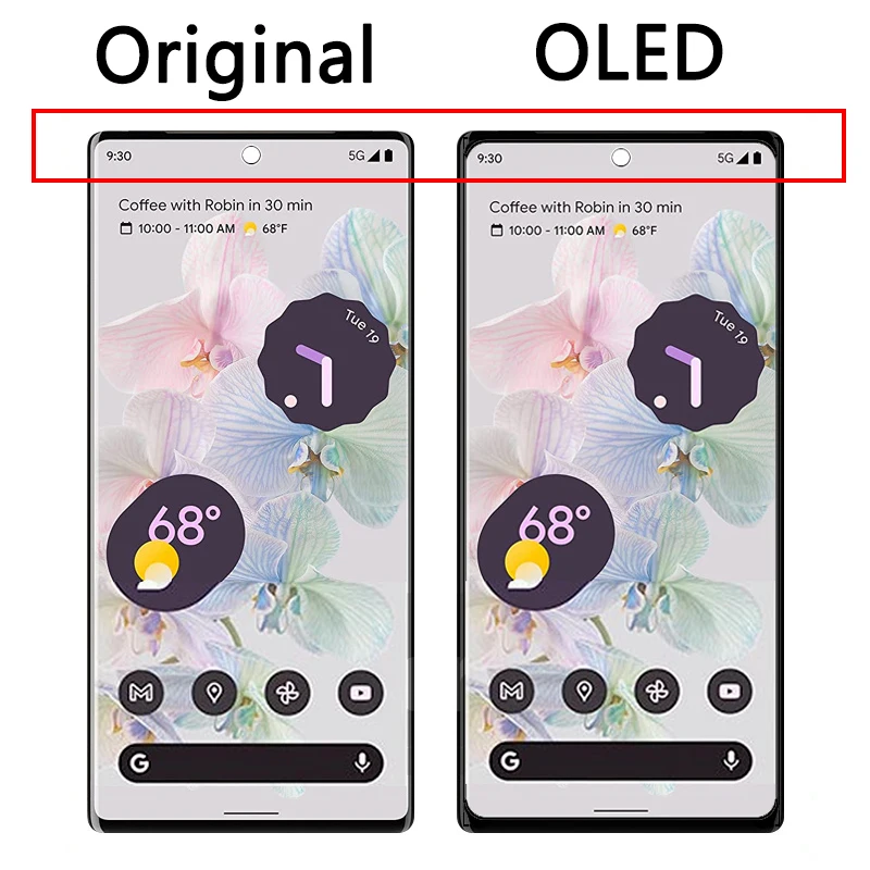 6.7"OLED Pixel 6 Pro Screen With fingerprints For For Google Pixel 6 Pro GLUOG, G8VOU Display Screen Touch Digitizer Assembly. 