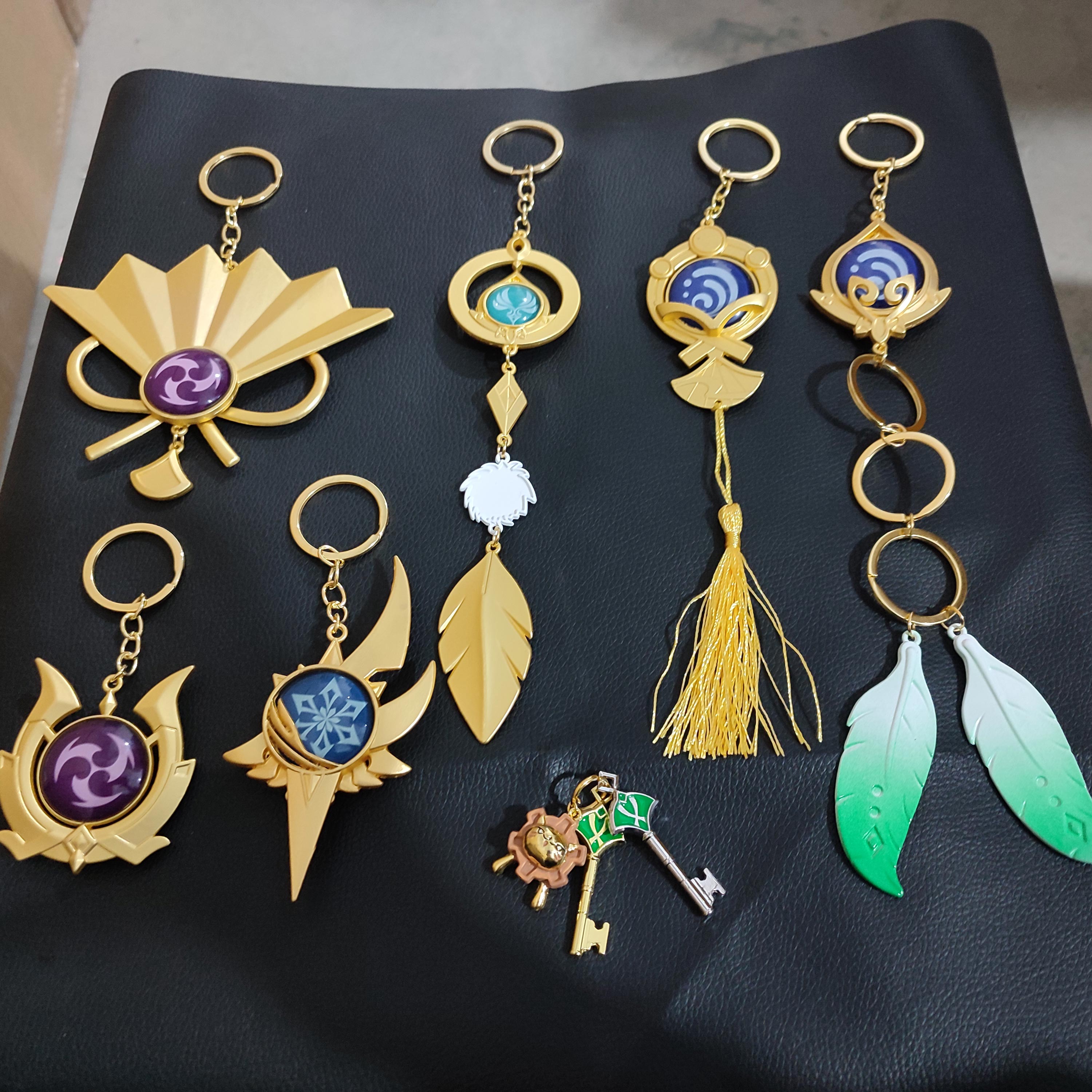 Genshin Impact Keychains Wanderer Vision Of God Keychain Cosplay Venti Nilou Scaramouche Eula Pendant Key Chains Costumes Props. 