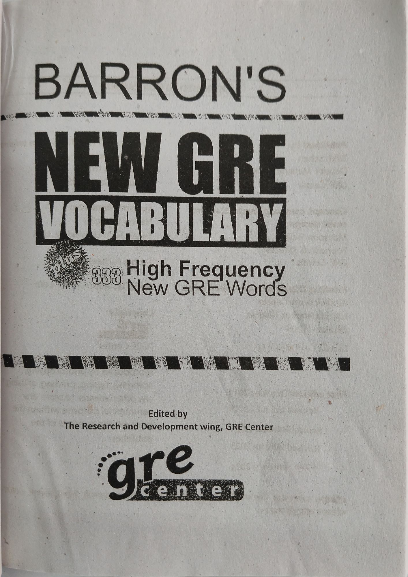 BARRON'S NEW GRE VOCABULARYplus(333 High Frequency). 