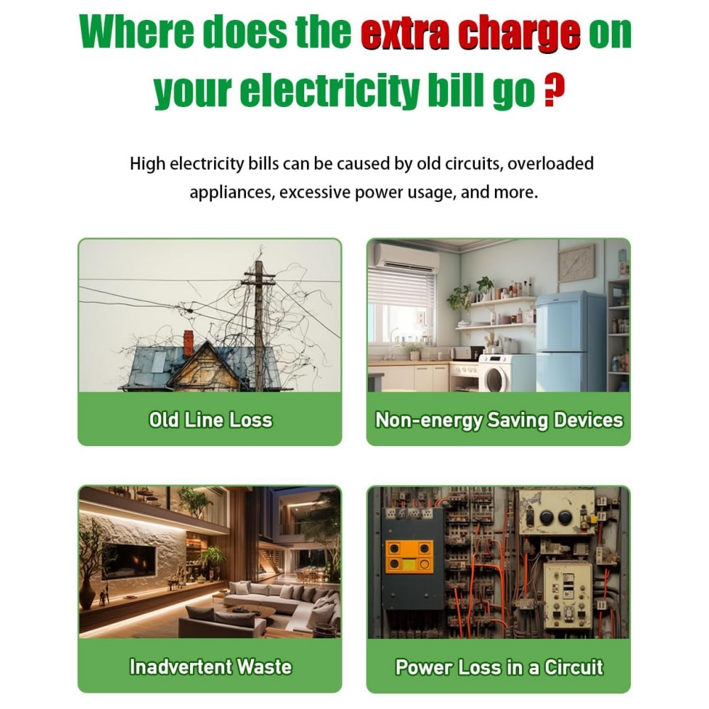 Smart Electricity Saving Box Power Saver Intelligent Energy Saver Power Factor Saving Device Cost Reducing for Household Office. 