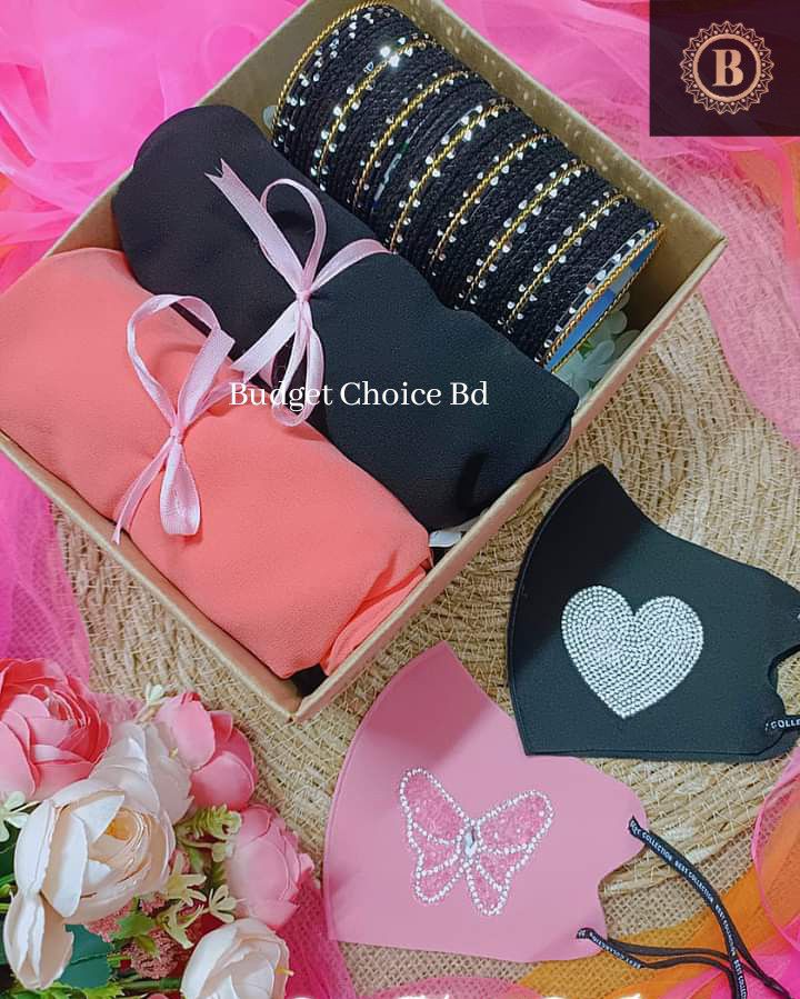 Exclusive Bangles And Hijab Combo Gift Box