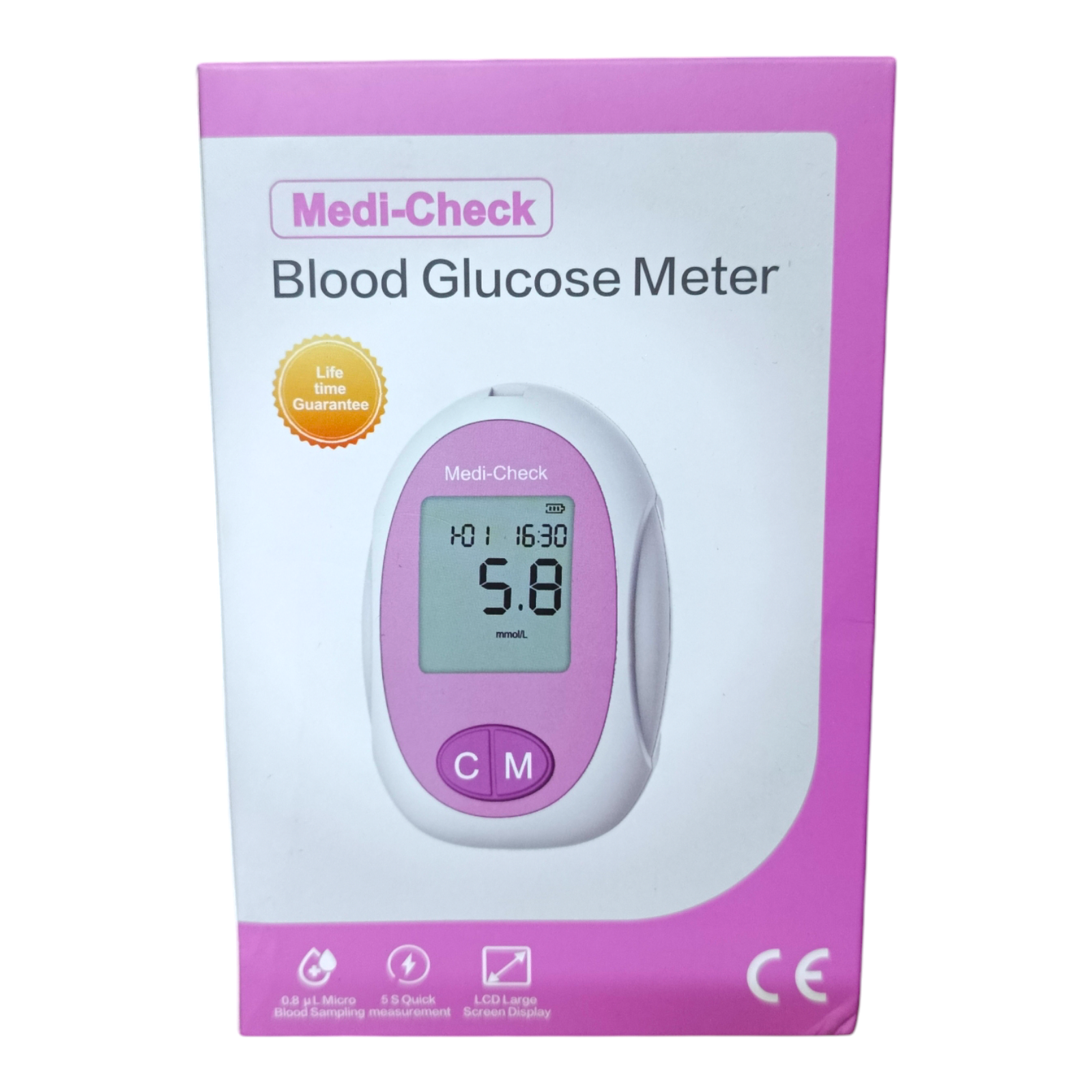 Medi Check Blood Glucometer Diabetic Test Machine with 10pcs Strips