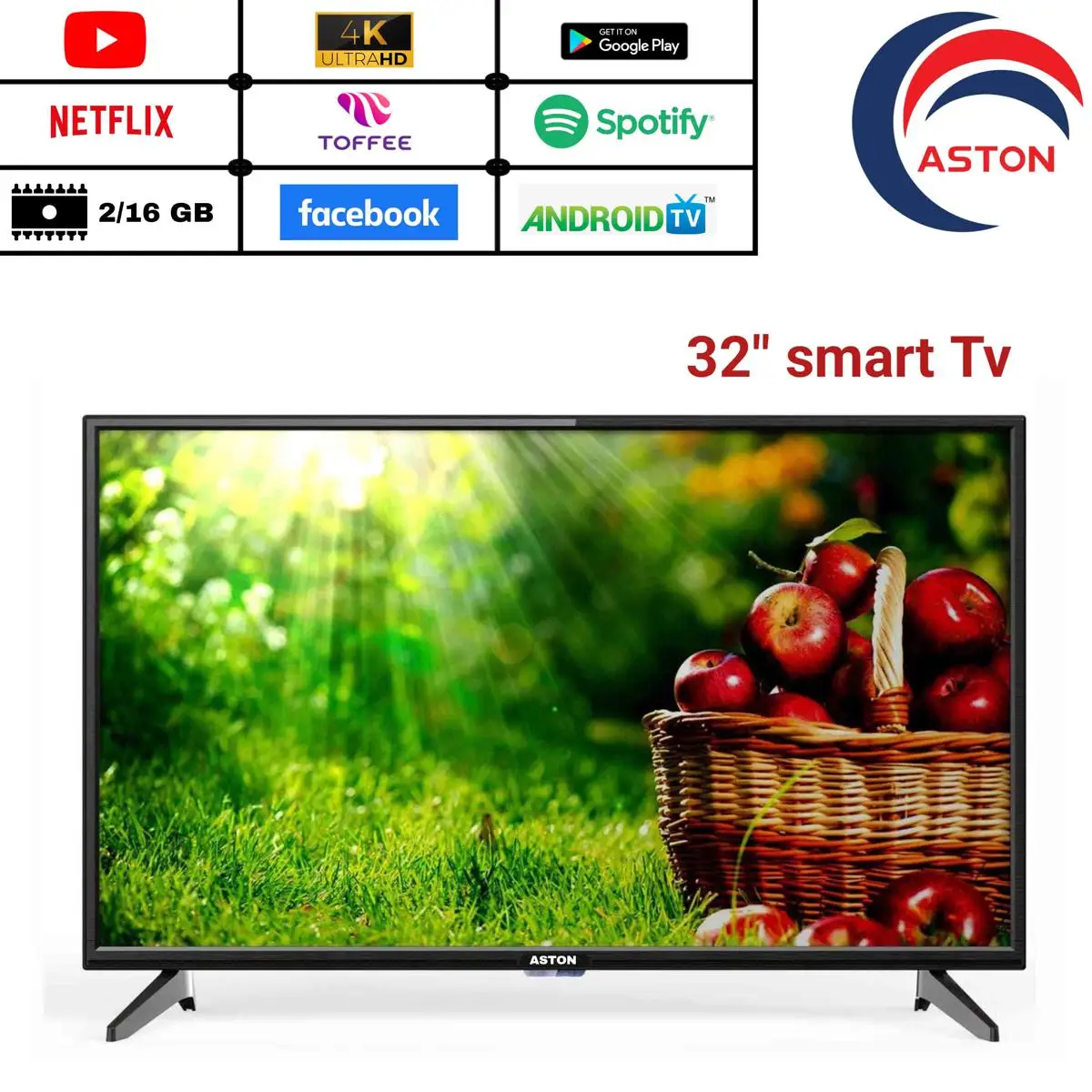 ASTON 43inch Single Glass Smart Television. 2GB Ram 16GB Rom ...
