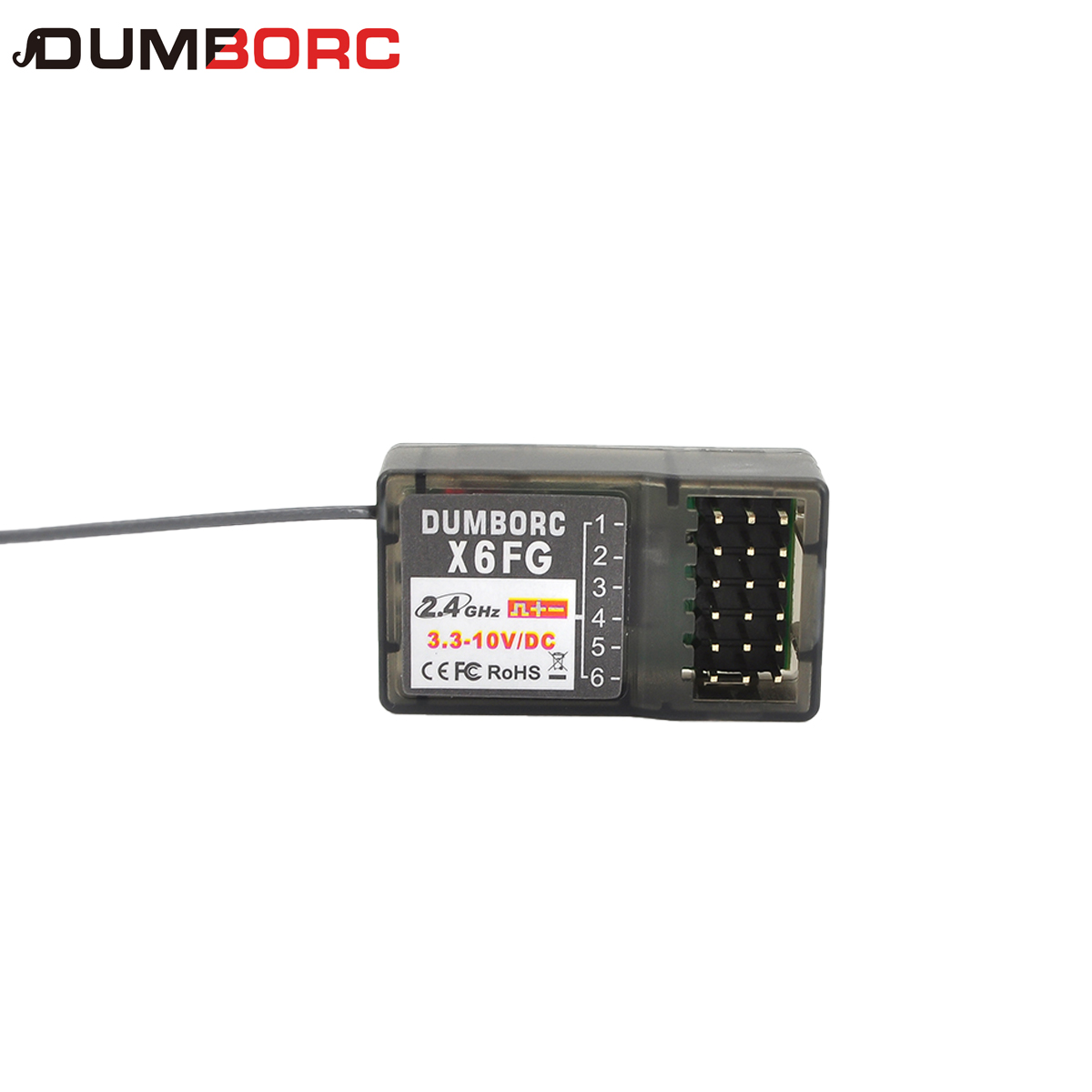 DumboRC X6 X4 X5 2.4G 6CH Transmitter W/ X6FG Gyro X6F Receiver LED Light Set for 1/10 1/8 Crawler Axial SCX10 D90 RC Car Boat. 