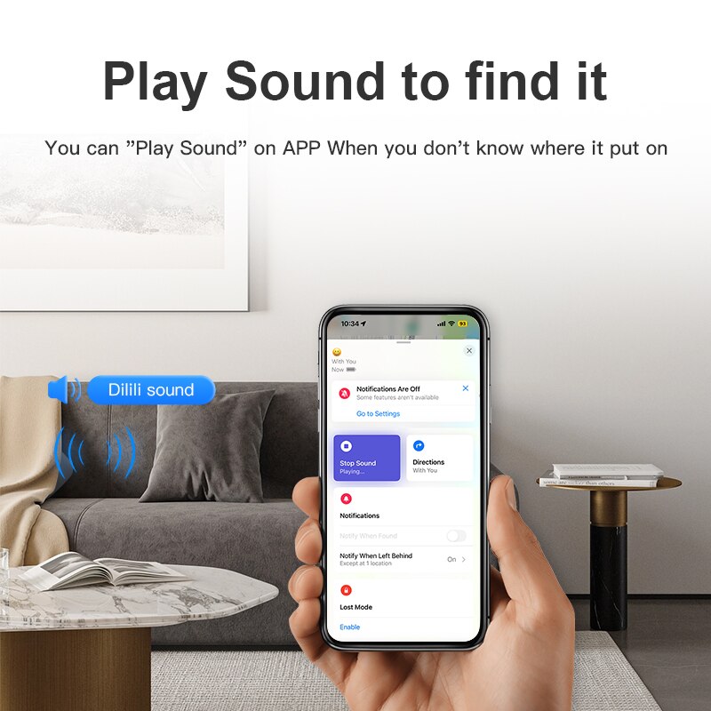 Smart Bluetooth GPS Tracker Works with Find My APP Anti Lose Reminder Device for Iphone Tag Replacement Locator MFI Rated. 