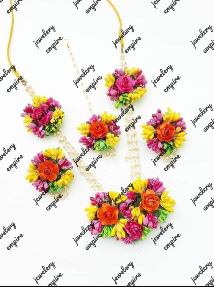 Artificial Floral Jewellery Set For Women (3 PIECES SET)