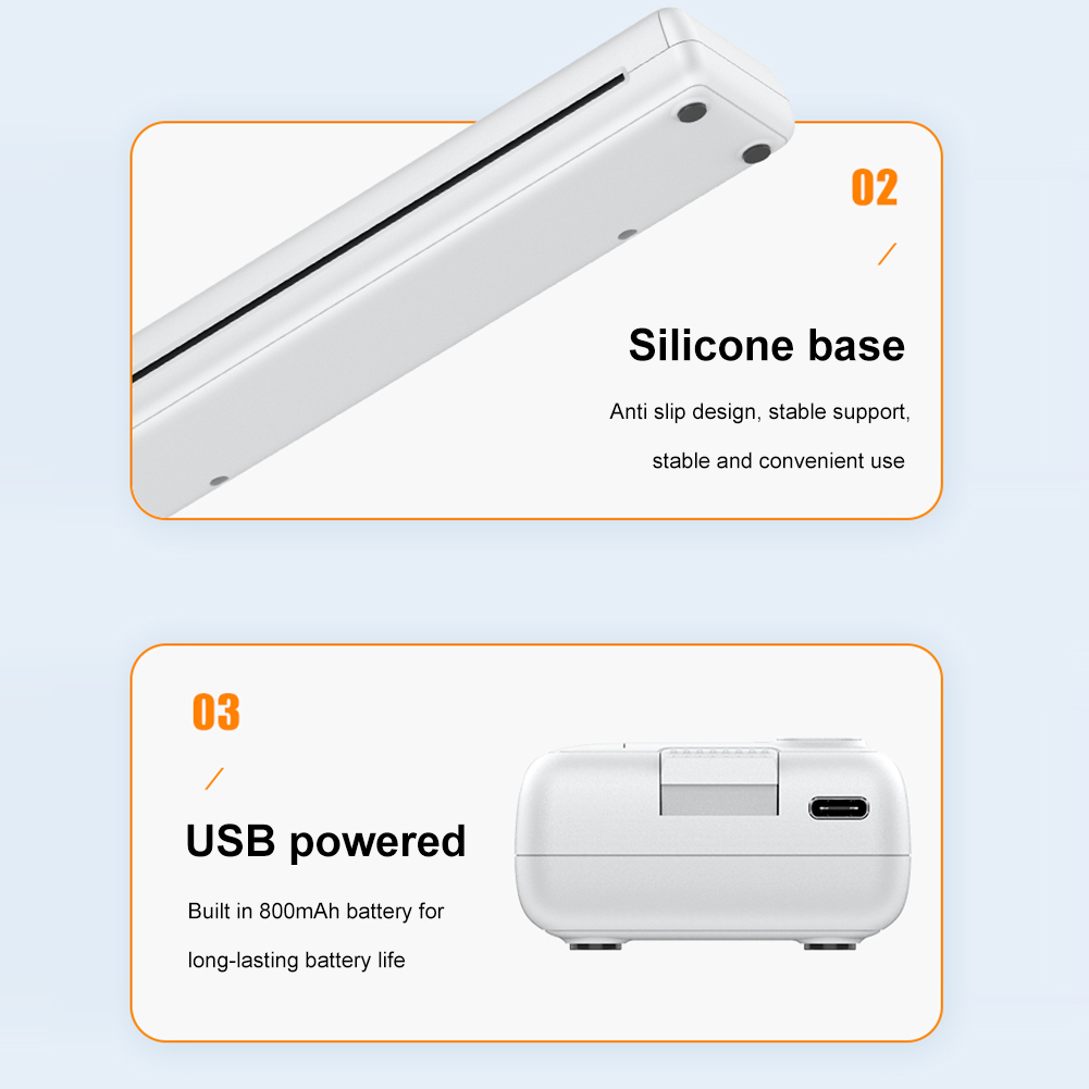 Wireless A4 Thermal Printer Inkless Portable Thermal Printer Bluetooth-compatible Printing Paper Replacement Easy To Use. 