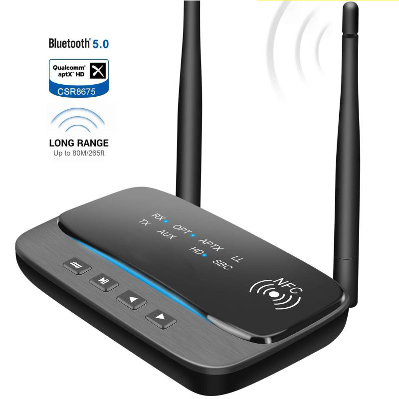 80M CSR8675 Aptx Low Latency HD Bluetooth 5.0 Audio Transmitter Receiver SPDIF 3.5mm 3.5 AUX RCA Wireless Adapter for Car TV PC. 