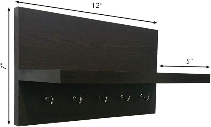  Key Holder for Home, Key Stand for Wall with Wall Decor Shelf, Key Hanger, Key Holder | With 5 Key Hooks. 