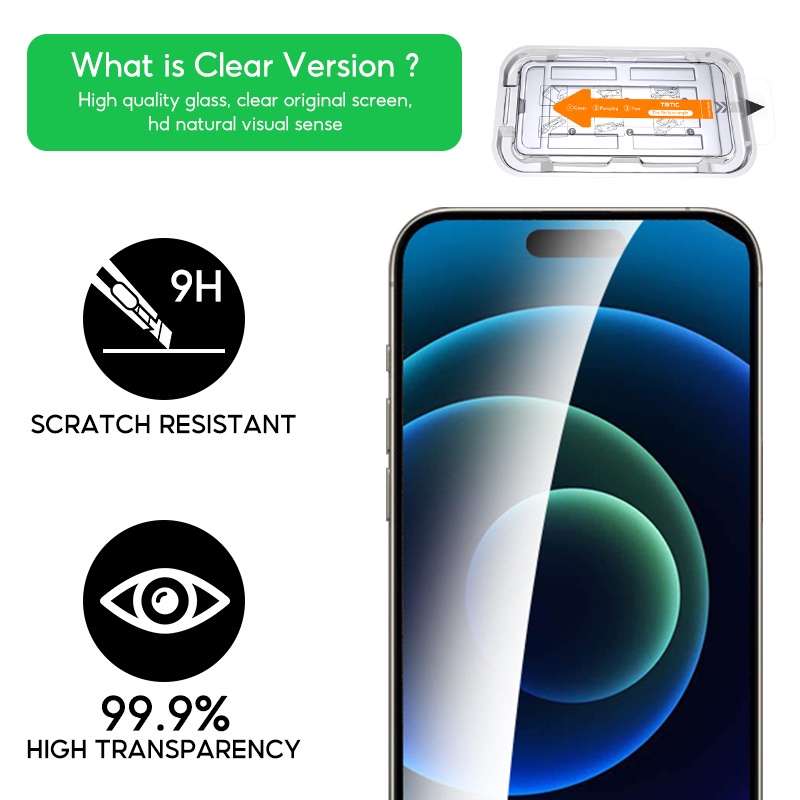 TBTIC Screen Protector For iPhone 15 14 13 12 11 Pro Max Plus XR X Xs XSMAX Tempered Glass Privacy HD Matte With Auto Alignment. 
