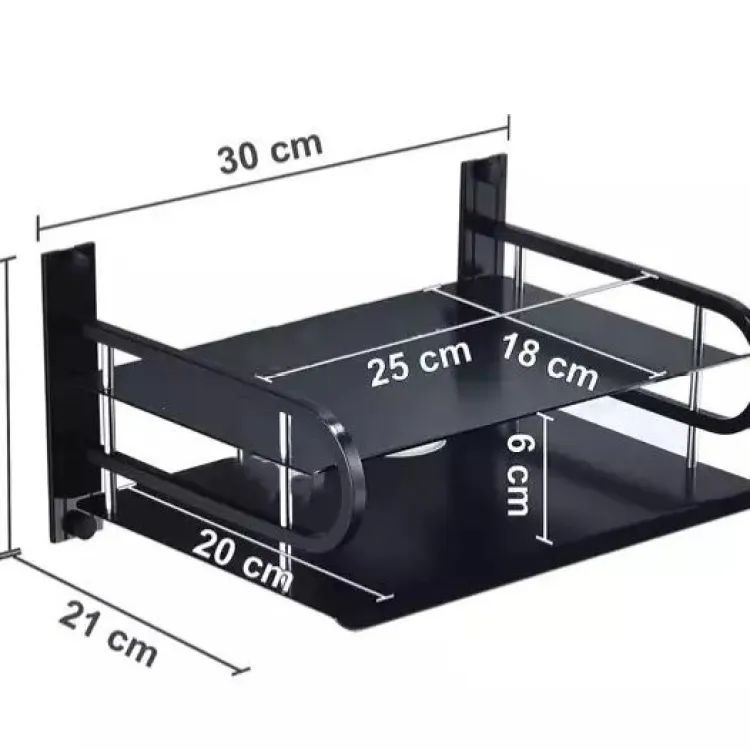 WIFI Router Stand Wall Mounted/ONU Stand/TV Box or Set Top Box Stand With Black Color. 