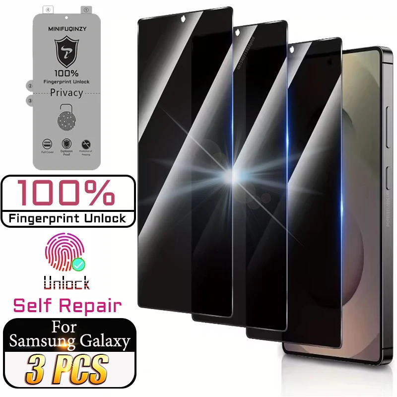 3Pcs Self Repair Film For Samsung Galaxy S25 Ultra S24 S23 S22 S20 Plus Privacy Screen Protector Unlock S21 5G Note 20 Not Glass
