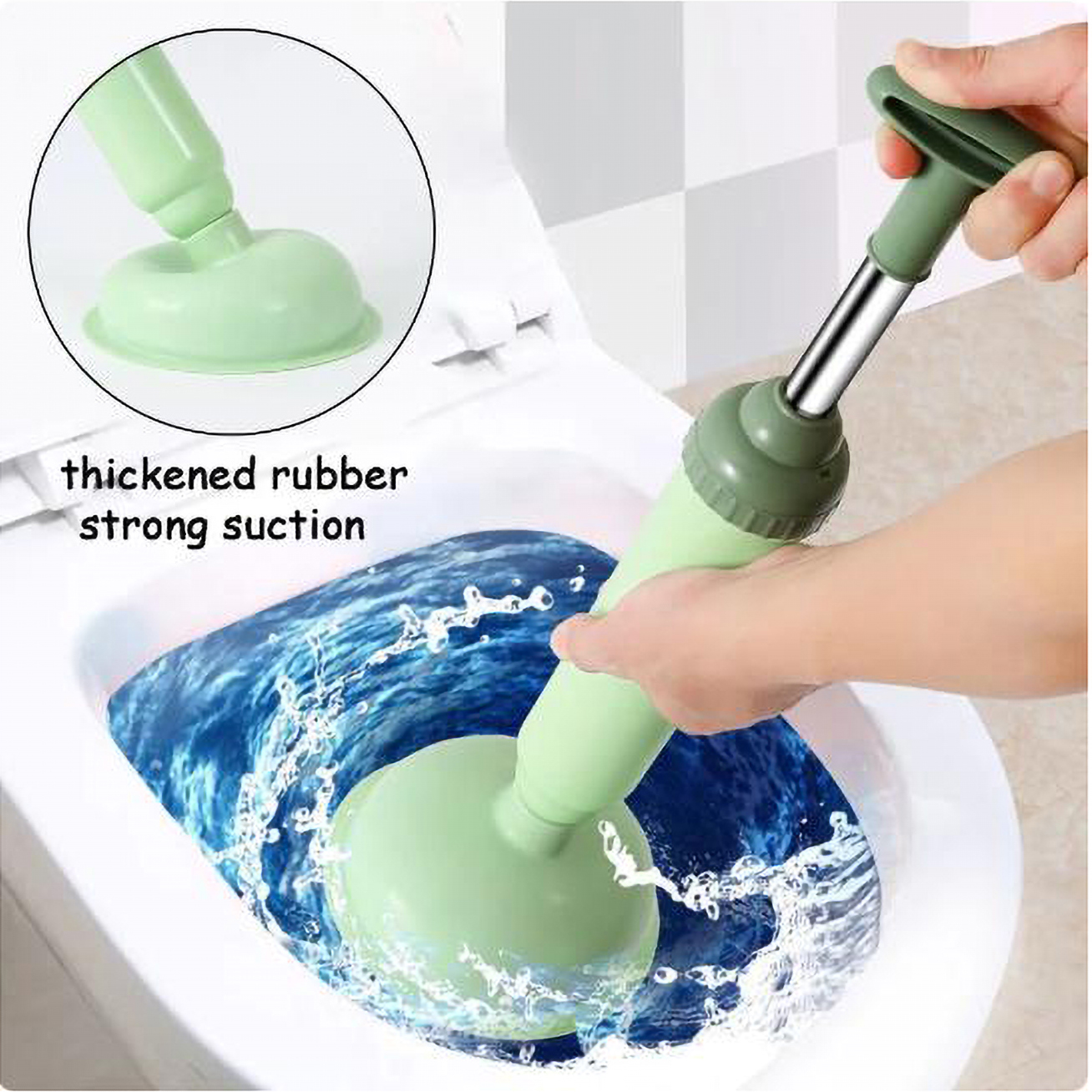Silicone Toilet Pipe Plunger Vacuum Suction Cups Multifunction High Pressure Pump Anti Clogging Bathroom Kitchen Sink Unclog. 