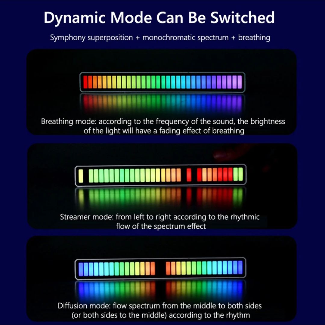 Music Sensor Light 18 Rythom 32 Beat LED RGB Light For Task And Table High Quality Beat Light For Decorations. 