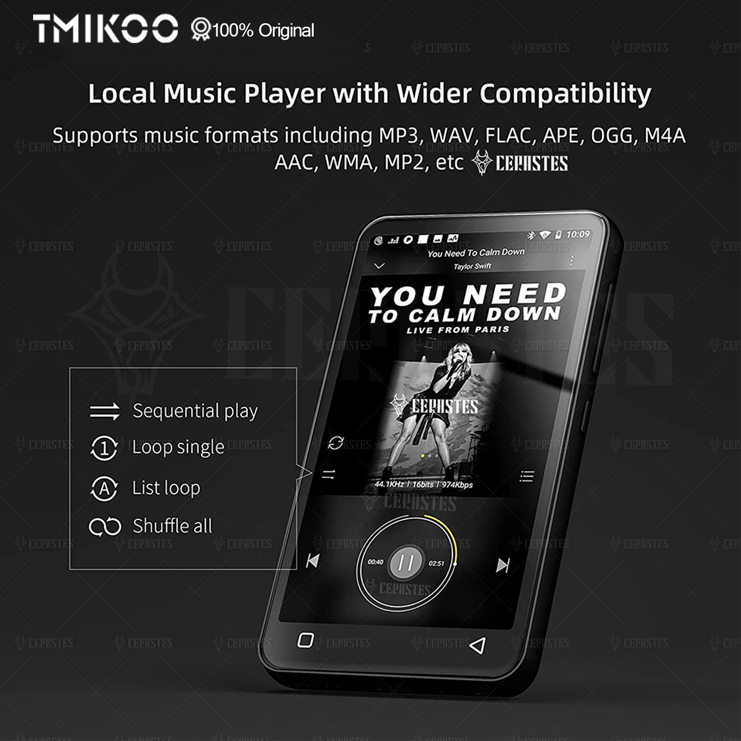 Wifi Mp3 player with bluetooth,Android Streaming HiFi Music Player,MP4 Player with SpeakerSpotify Pandra Deezer, Max Support 1TB. 