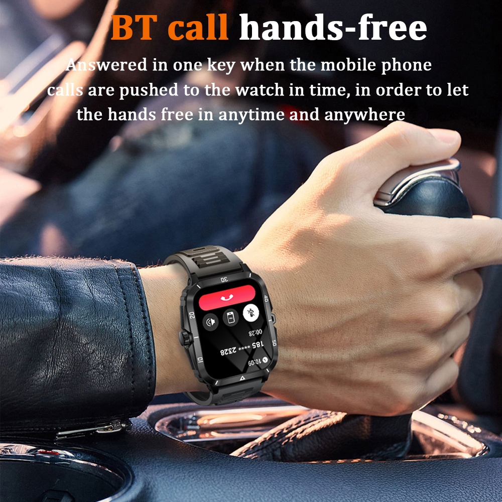 3ATM Waterproof Swimming Smart Watch Men 430 mAh Battery Ultra Long Standby 1.96 inch Bluetooth Call SmartWatch For Android IOS. 