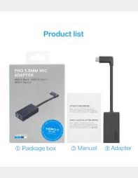 GOPRO 3.5MM MIC ADAPTER FOR HERO 11/10/9/8/7/6/5 BLACK - OFFICIAL GOPRO ACCESSORY. 