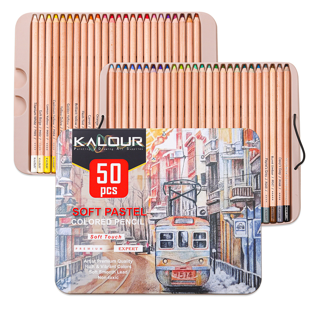 KALOUR 50/72/180/240/300 Pcs Oil Colored Pencils Set Professional ...