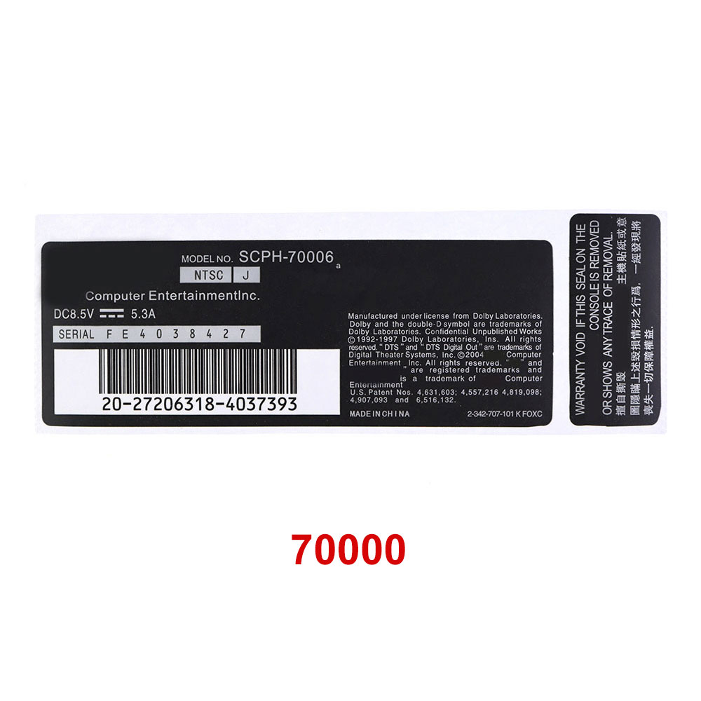 JCD 1piec Security Seal Sticker Label For PS2 Console 3W 7W 9W 30000 70000 90000 SCPH-39001 SCPH-70006 Controller Warranty Seals. 