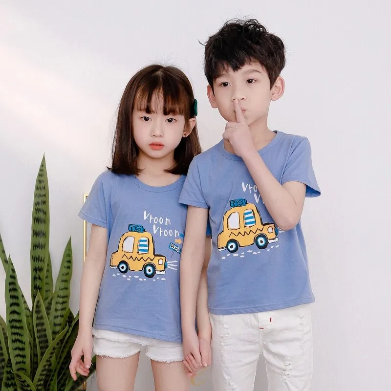 Children Short Sleeve T Shirt Boy Pure Cotton Girl Baby Leisure Wear Summer Ventilation Clothes. 
