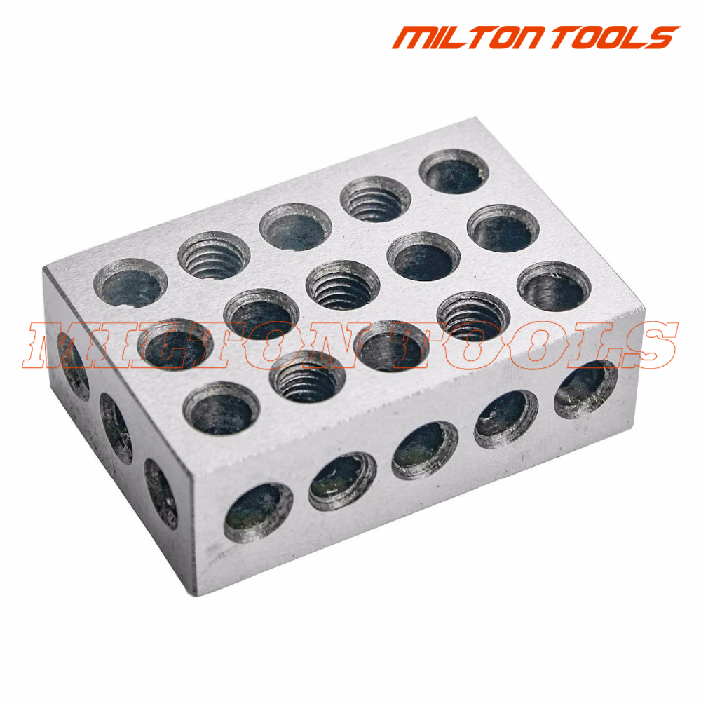 2pcs Hardened Steel 1-2-3" Blocks 0.0001" Precision Matched Machinist 123 Milling Tool 23 Holes 25-50-75mm block gauge. 