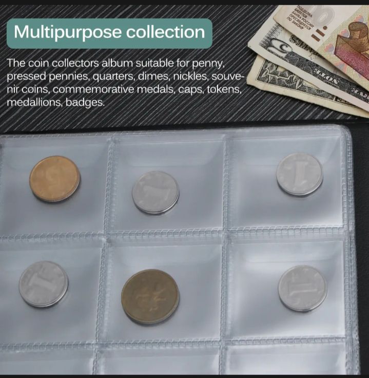 150 Pockets Coin Collection Album Coin Collecting Holder Book Supplies Coin Storage Album for Collectors, Multicolor. 