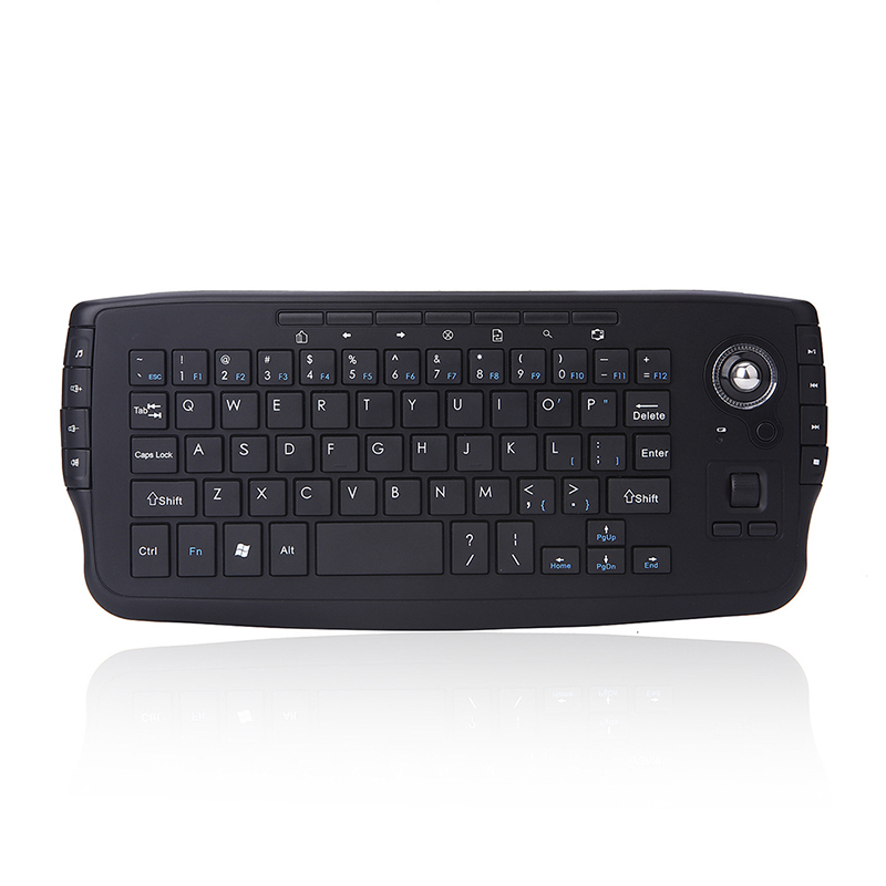 Jomaa 2.4G Wireless Trackball Keyboard with Trackball and Scroll Wheel Mini USB Keyboard for Laptop TV Box Computer. 