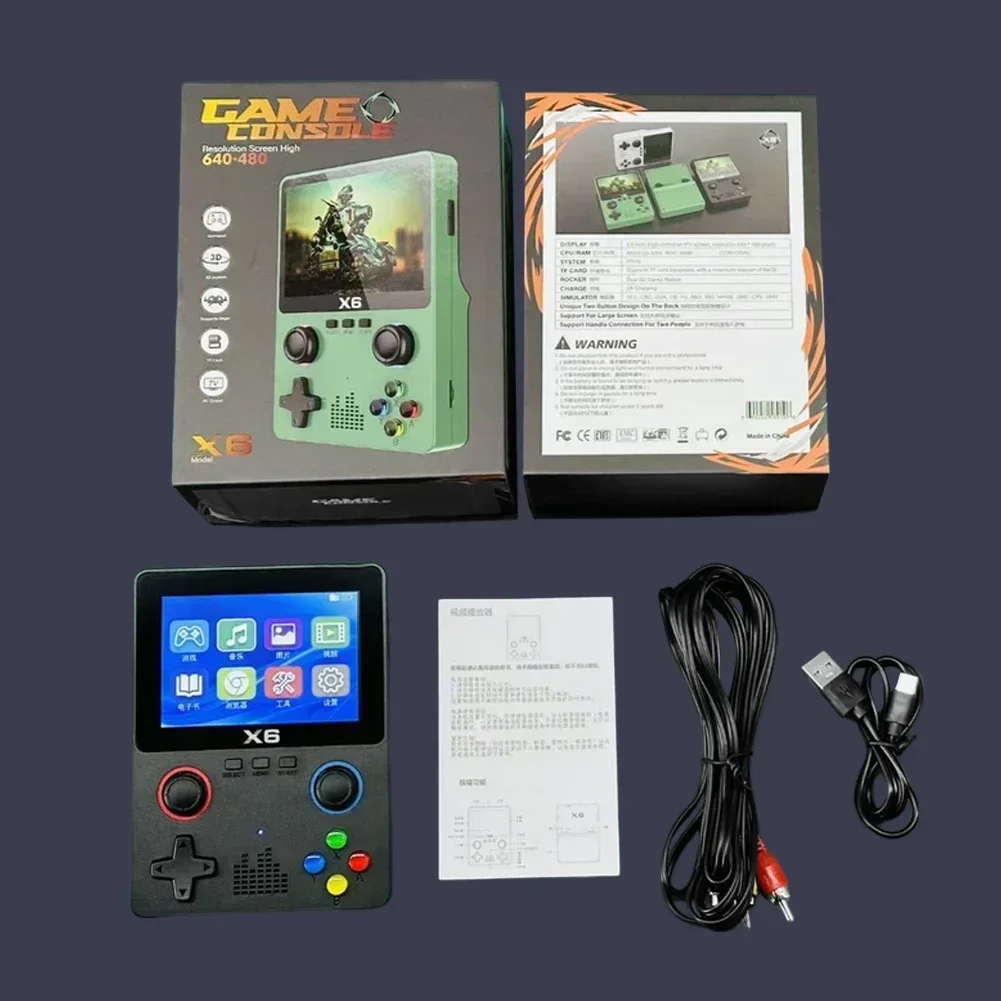 HTLNUZD X6 3.5Inch IPS Portable Handheld Game Console