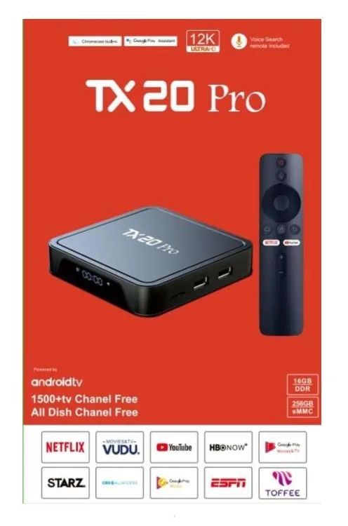 Android Tv box TX20 Pro 12k ULTRA HD 16GB ram 256 GB Storage Android 15 Available with wifi or. 