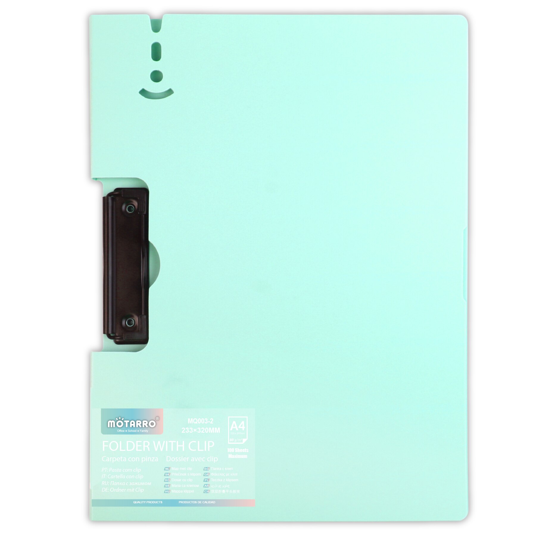 MOTARRO A4 Foamed PP Double Folded Flat Head Flat Plate with Morandi Color Scheme Pink Blue Green Folder for School Office. 
