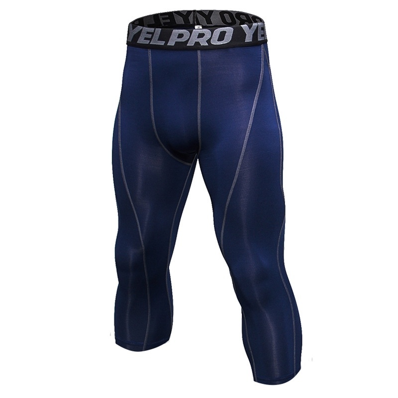 Athletic Men's 3/4 Compression Legging Base Layer Running Tights Men Gym Leggings Football Basketball Pants. 