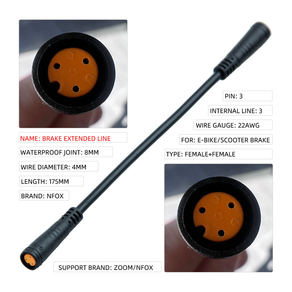 NFOX Brake Broken Wire Extension Sequence Transfer Magnetic Induction Signal Line for Electric Scooter E-bike Cable Bafang Motor. 